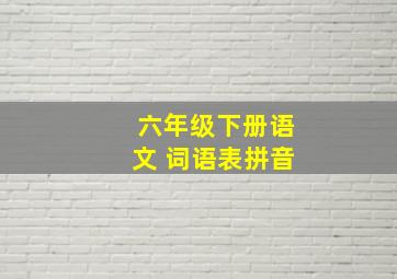 六年级下册语文 词语表拼音